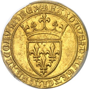 Charles VI (1380-1422). Gold shield with crown, 2nd issue ND (1388-1389), undetermined workshop.