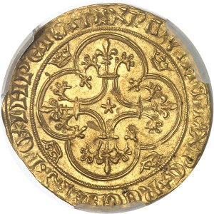Charles VI (1380-1422). Gold shield with crown, 3rd issue ND (1389-1394), Montpellier.