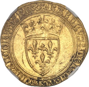 Charles VI (1380-1422). Gold shield with crown, 4th issue ND (1394-1411), Paris.