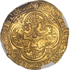 Charles VI (1380-1422). Gold shield with crown, 4th issue ND (1394-1411), Paris.