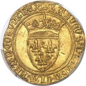Charles VI (1380-1422). Écu d’or à la couronne, 4e émission ND (1394-1411), Saint-Lô.