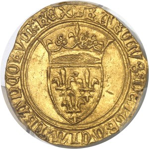 Charles VI (1380-1422). Écu d’or à la couronne, 4e émission ND (1394-1411), Saint-Lô.