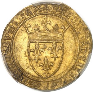 Charles VI (1380-1422). Écu d’or à la couronne, 4e émission ND (1394-1411), Saint-Lô.