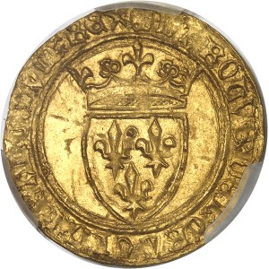Charles VI (1380-1422). Écu d’or à la couronne, 5e émission ND (1411-1418), Saint-Lô.
