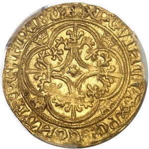 Charles VI (1380-1422). Écu d’or à la couronne, 5e émission ND (1411-1418), Saint-Lô.