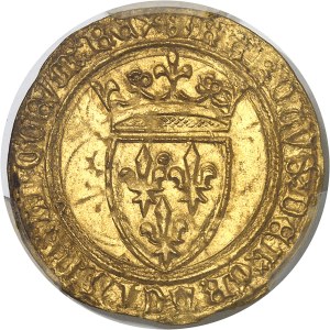 Charles VI (1380-1422). Écu d’or à la couronne, 5e émission ND (1411-1418), Saint-Lô.