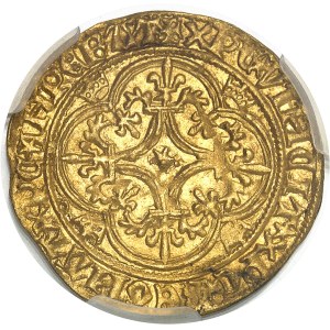 Charles VI (1380-1422). Écu d’or à la couronne, 5e émission ND (1411-1418), Saint-Lô.