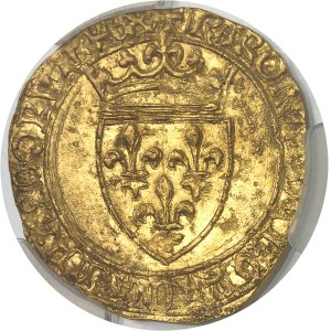 Charles VI (1380-1422). Écu d’or à la couronne, 5e émission ND (1411-1419), Saint-Lô ?
