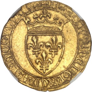 Charles VI (1380-1422). Écu d’or à la couronne, 5e émission ND (1411-1419), Saint-Lô ?