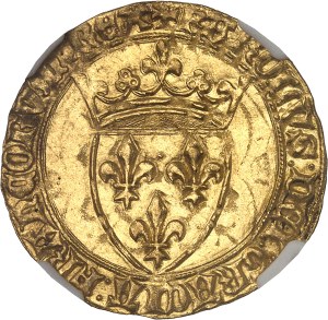 Charles VI (1380-1422). Gold shield with crown, 5th issue ND (1411-1418), Toulouse.