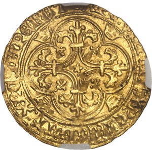 Charles VI (1380-1422). Gold shield with crown, 5th issue ND (1411-1418), Toulouse.