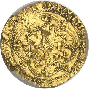 Charles (VII), dauphin et régent, au nom de Charles VI (1418-1422). Écu d’or 1ère émission ND (fin 1419), Montpellier.