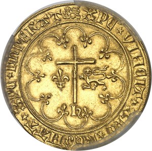 Henry VI of England (1422-1453). Gold salute 2nd issue ND (1433-1444), leopard, Rouen.