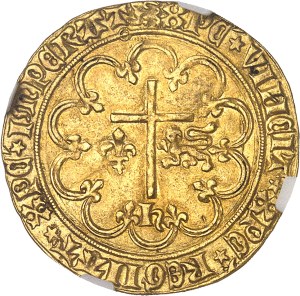 Henry VI of England (1422-1453). Gold salute 2nd issue ND (1433-1444), leopard, Rouen.