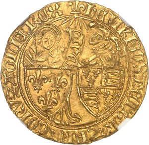 Henry VI of England (1422-1453). Salut d'or 2nd issue ND (1422), lily, Saint-Lô.