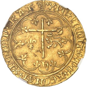 Henri VI d'Angleterre (1422-1453). Salut d’or 2e émission ND (1422), lis, Saint-Lô.
