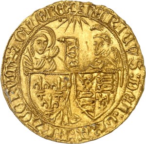 Henry VI of England (1422-1453). Salut d'or 2nd issue ND (1422), lily, Saint-Lô.
