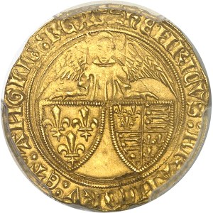 Henri VI d'Angleterre (1422-1453). Angelot d’or ND (1427), léopard, Rouen.