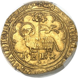 Charles VII (1422-1461). Agnel d’or, 3e émission à la croisette ND (1427), Villeneuve-lès-Avignon.