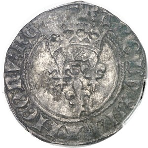 Charles VII (1422-1461). Blanc dit florette, 1st issue ND (1426), //, Niort.