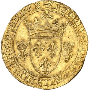 Charles VII (1422-1461). Écu d’or à la couronne 3e type, ou écu neuf, 1ère émission ND (1436), Montpellier.