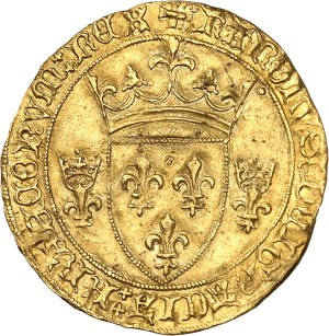 Charles VII (1422-1461). Écu d'or à la couronne 3e type, or new ecu, 1st issue ND (1436), Montpellier.