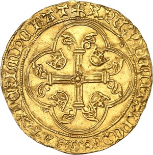 Charles VII (1422-1461). Écu d'or à la couronne 3e type, or new ecu, 1st issue ND (1436), Montpellier.