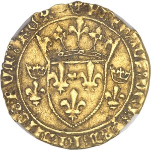 Charles VII (1422-1461). Écu d’or à la couronne 3e type, ou écu neuf, 2e émission ND (12 août 1445), Tournai.