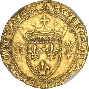 Charles VII (1422-1461). Écu d’or à la couronne 3e type, ou écu neuf, 4e émission ND (1447), Toulouse.