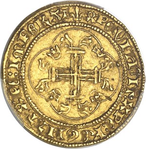 Charles VII (1422-1461). Gold shield with crown 3rd type, or new shield, 4th issue ND (1447), Tours.