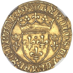 Charles VII (1422-1461). Écu d’or à la couronne 3e type, ou écu neuf, 6e émission ND (1450-1461), B, Bourges.