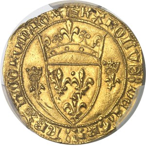 Charles VII (1422-1461). Écu d’or à la couronne 3e type, ou écu neuf, 6e émission ND (1450-1461), Saint-Pourçain.