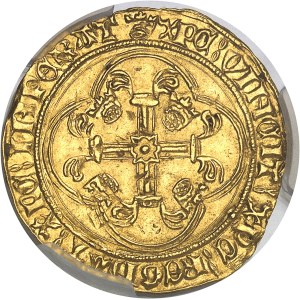 Charles VII (1422-1461). Écu d’or à la couronne 3e type, ou écu neuf, 6e émission ND (1450-1461), Saint-Pourçain.