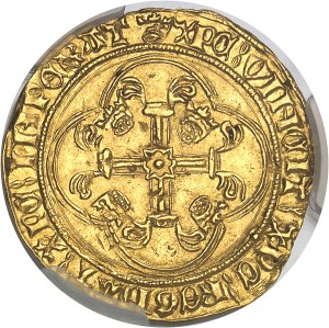 Charles VII (1422-1461). Écu d'or à la couronne 3e type, or new ecu, 6th issue ND (1450-1461), Saint-Pourçain.