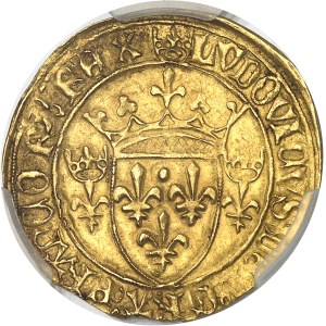 Louis XI (1461-1483). Écu d’or à la couronne, 1ère émission ND (1461), Saint-Lô.