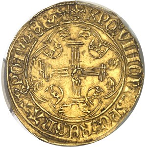 Louis XI (1461-1483). Écu d’or à la couronne, 1ère émission ND (1461), Saint-Lô.