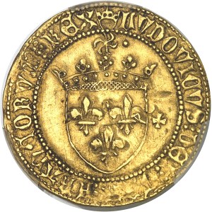 Louis XI (1461-1483). Écu d’or au soleil et à la petit croisette ND (après 1475), P, Perpignan.