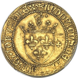 Louis XI (1461-1483). Gold shield with sun and small cross ND (after 1475), P, Perpignan.