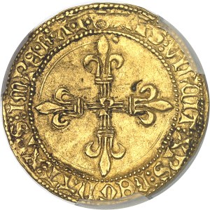 Louis XI (1461-1483). Gold shield with sun and small cross ND (after 1475), P, Perpignan.