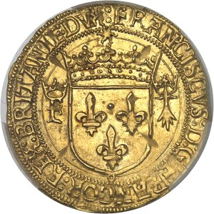 François I (1515-1547). Écu d'or au soleil de Bretagne, 2nd type ND (1534-1540), N, Nantes.