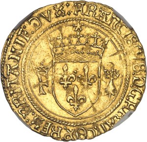 François I (1515-1547). Écu d'or au soleil de Bretagne, 2nd type ND (1534-1540), N, Nantes.