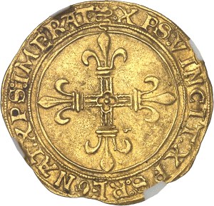 Francis I (1515-1547). Gold shield with sun, 1st type, Milanese monetary system ND (1515-1516), Milan.