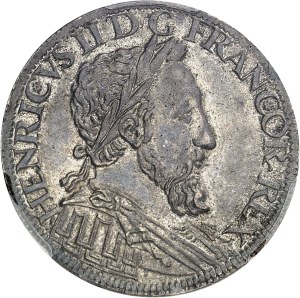 Henri II (1547-1559). Teston au croissant, au moulin de Paris ND (1552), A, Paris.