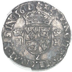 Henri II (1547-1559). Demi-teston du Dauphiné 1561, Z, Grenoble.