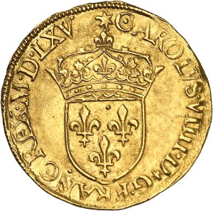 Charles IX (1560-1574). Gold shield with sun, 1st type MDLXV (1565), A, Paris.