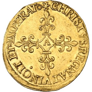 Charles IX (1560-1574). Écu d’or au soleil, 1er type MDLXV (1565), A, Paris.