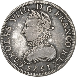 Charles IX (1560-1574). Piéfort double du teston 1573, A, Paris.