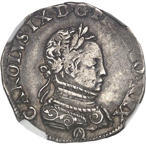 Charles IX (1560-1574). Demi-teston 6e type dit “morveux” 1562, OA, Orléans.