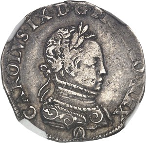 Charles IX (1560-1574). Demi-teston 6th type known as 
