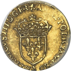 Henri III (1574-1589). Gold half-crown with sun, 3rd type 1580, A, Paris.